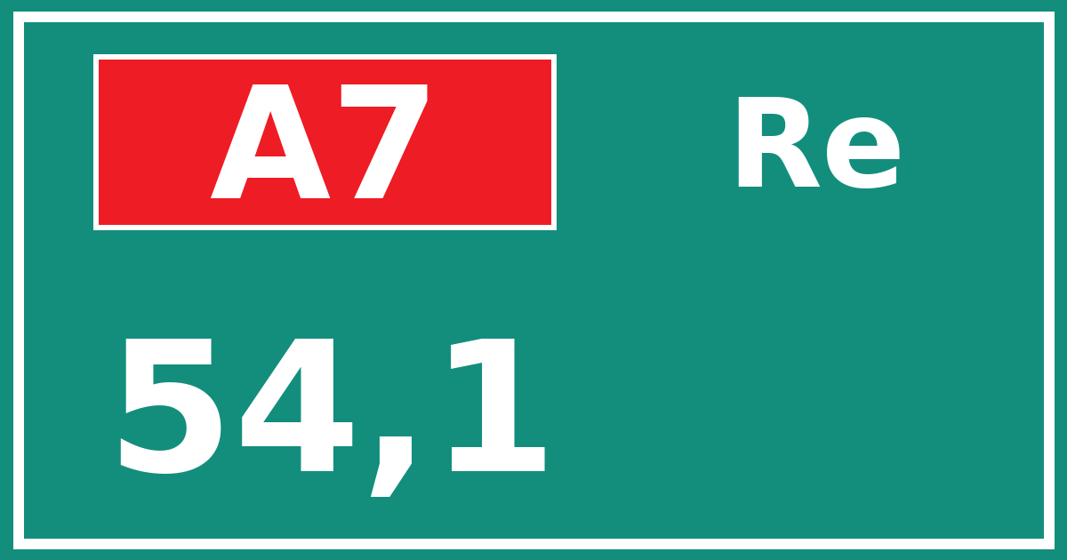 Hectometerbord A7 54,1 zijde Re