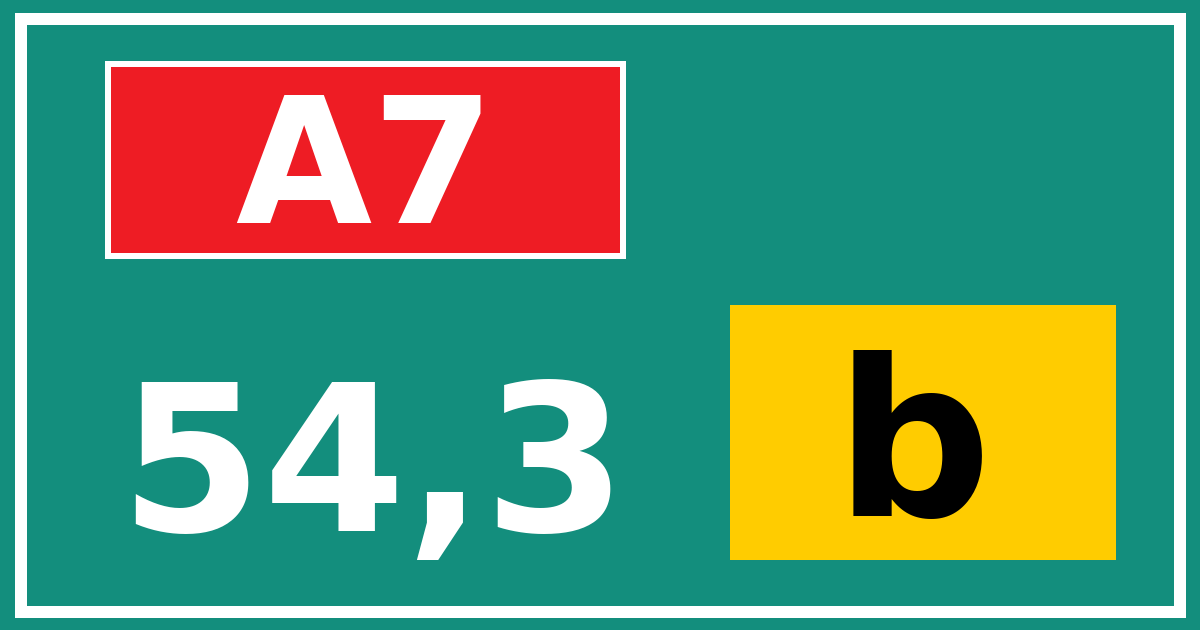 Hectometerbord A7 54,3 letter b