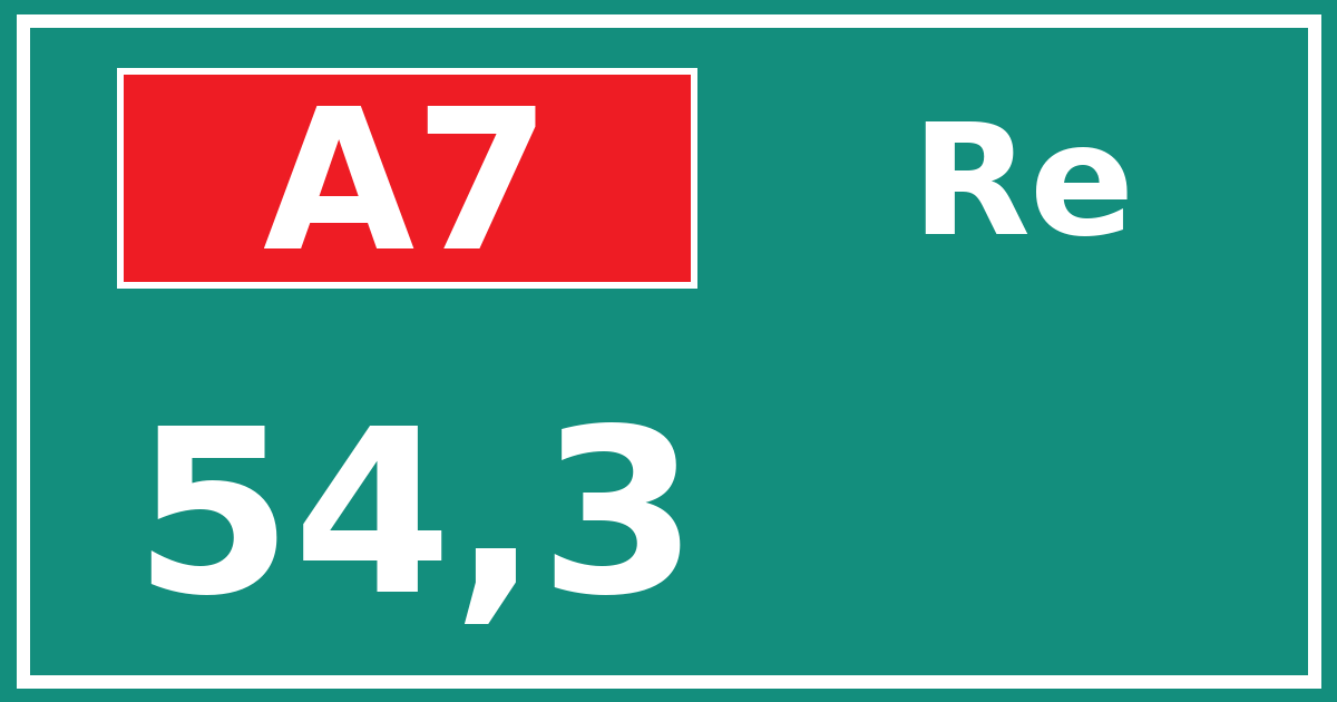 Hectometerbord A7 54,3 zijde Re