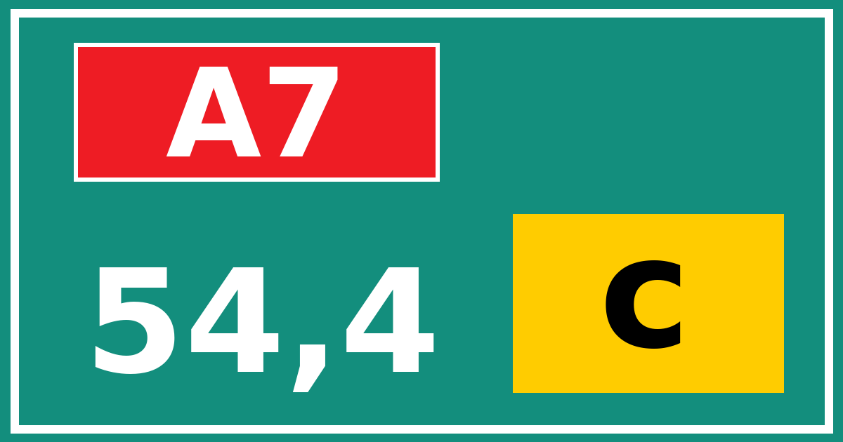 Hectometerbord A7 54,4 letter c