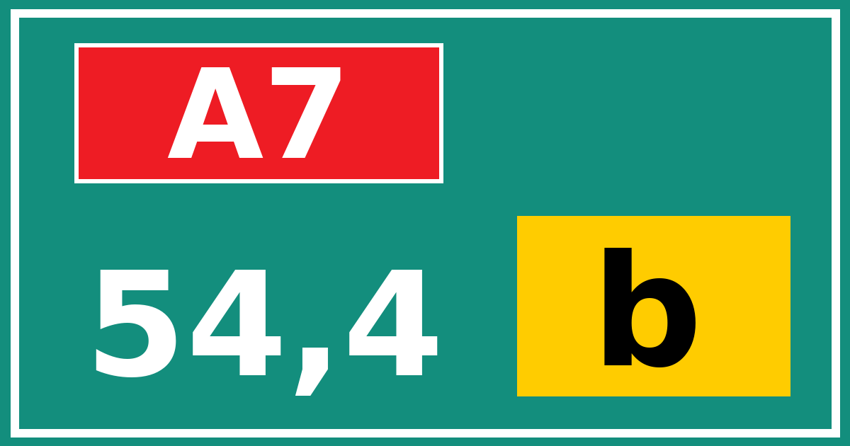 Hectometerbord A7 54,4 letter b