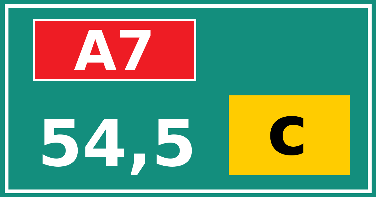 Hectometerbord A7 54,5 letter c