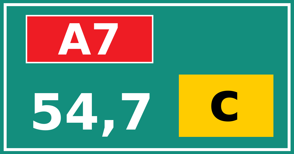 Hectometerbord A7 54,7 letter c