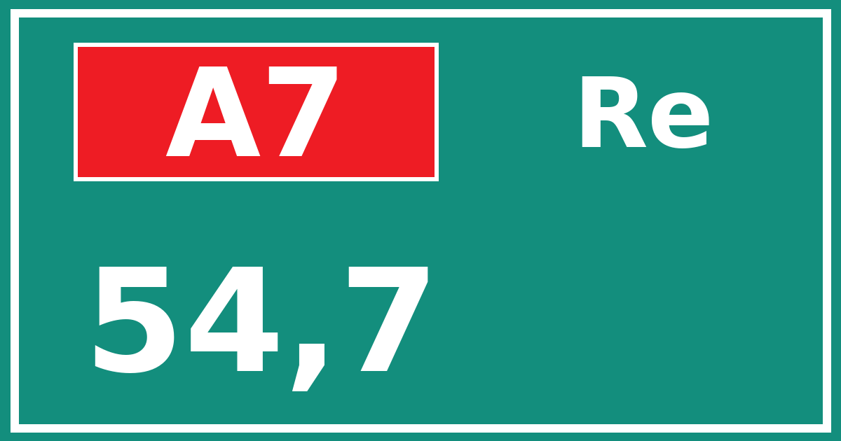 Hectometerbord A7 54,7 zijde Re