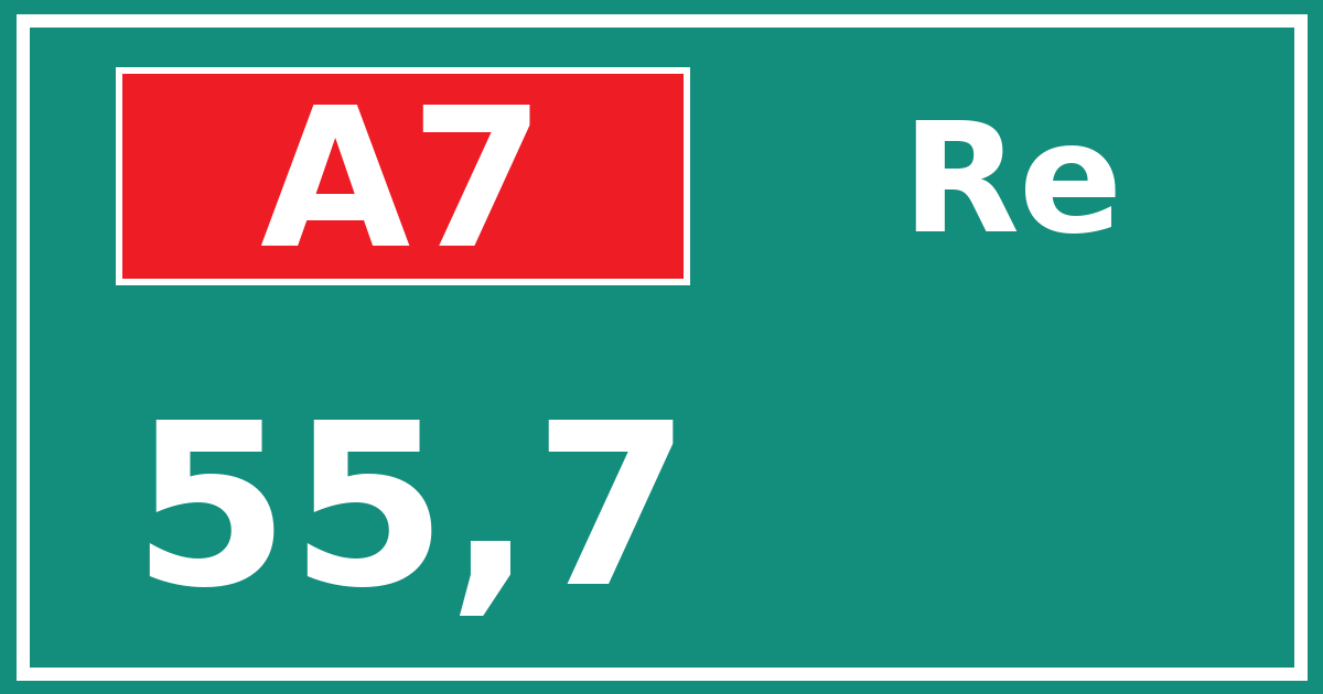 Hectometerbord A7 55,7 zijde Re