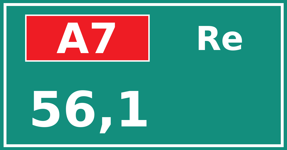 Hectometerbord A7 56,1 zijde Re