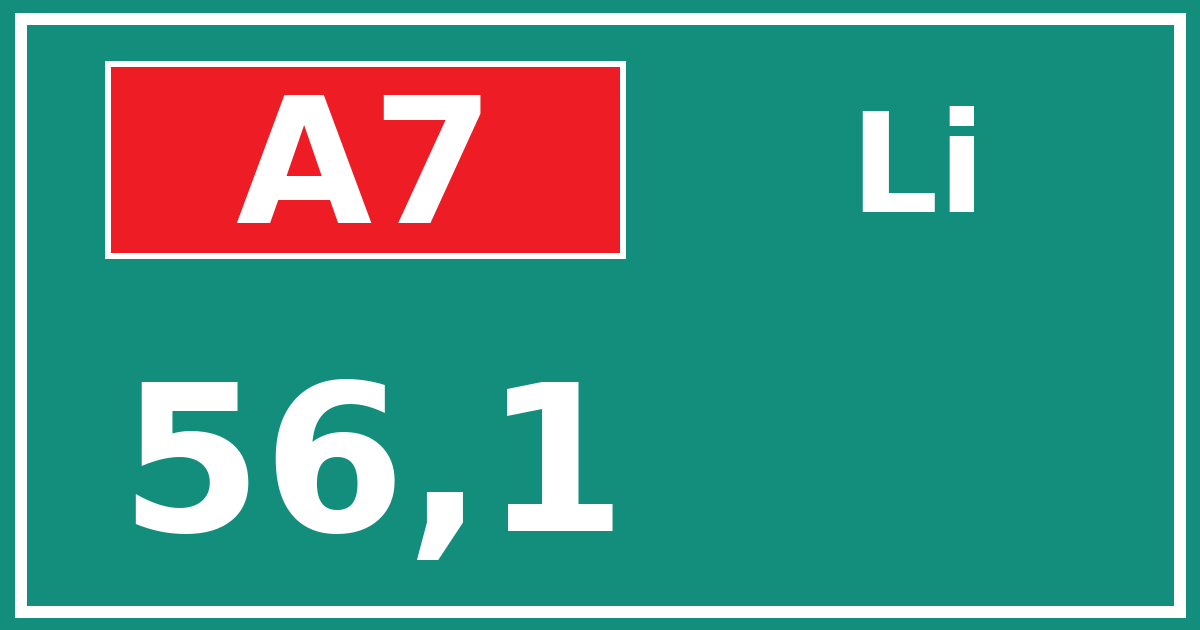 Hectometerbord A7 56,1 zijde Li