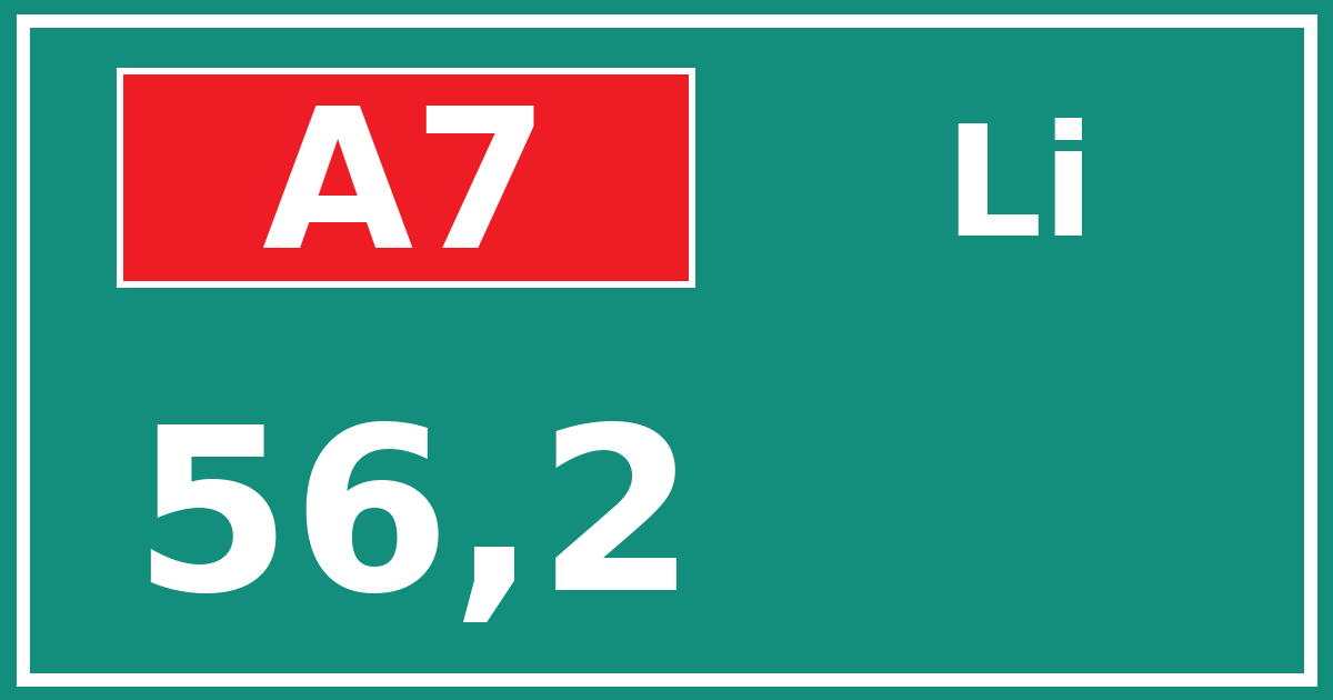 Hectometerbord A7 56,2 zijde Li