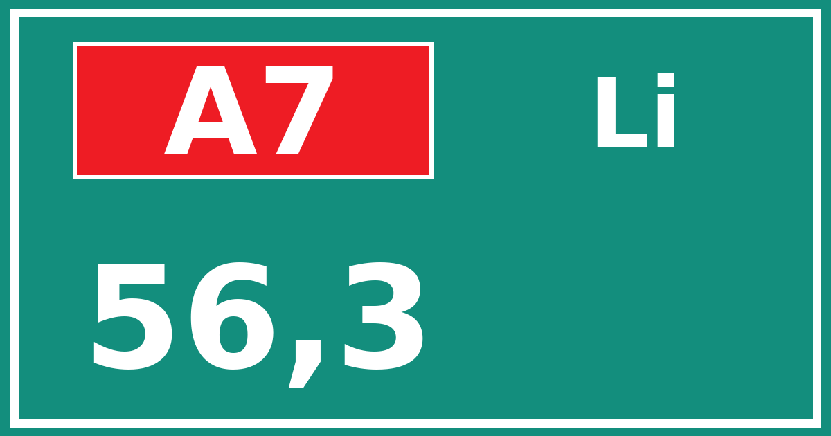 Hectometerbord A7 56,3 zijde Li