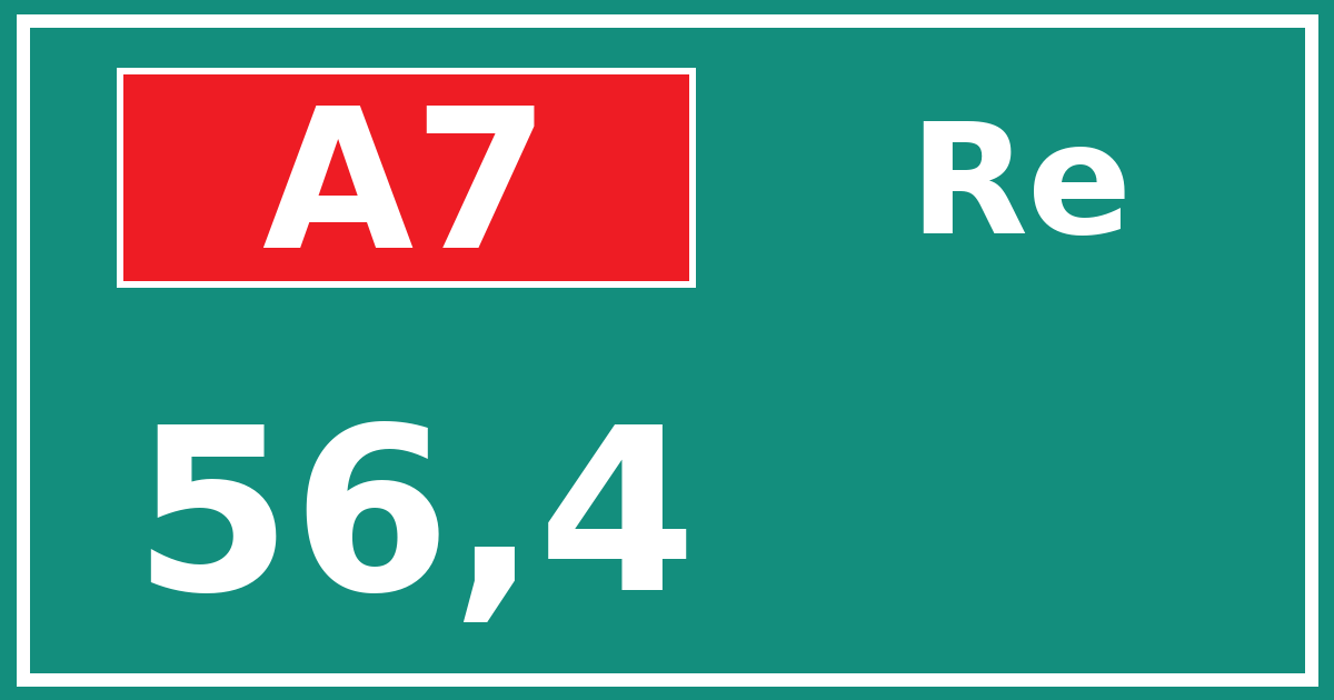 Hectometerbord A7 56,4 zijde Re