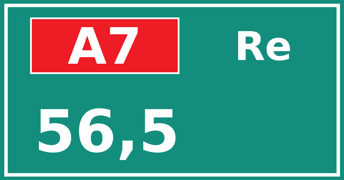 Hectometerbord A7 56,5 zijde Re