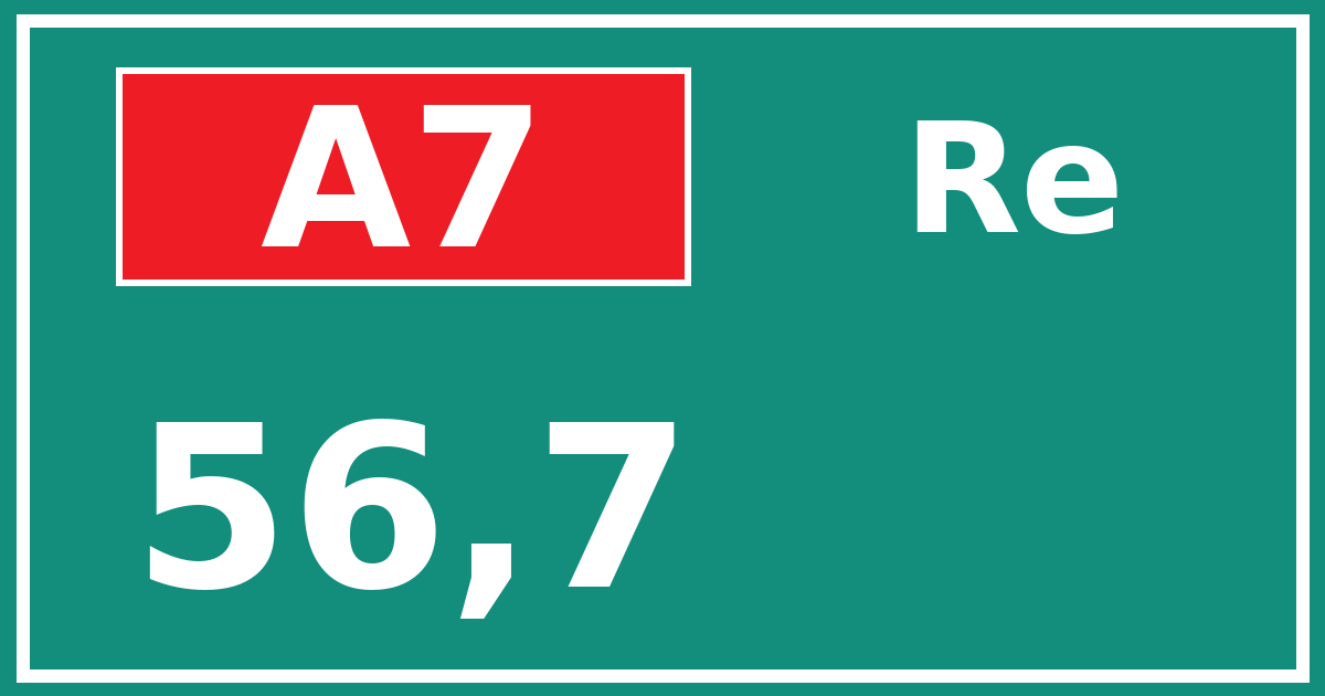 Hectometerbord A7 56,7 zijde Re