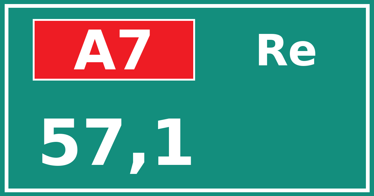 Hectometerbord A7 57,1 zijde Re