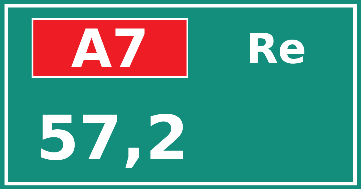 Hectometerbord A7 57,2 zijde Re