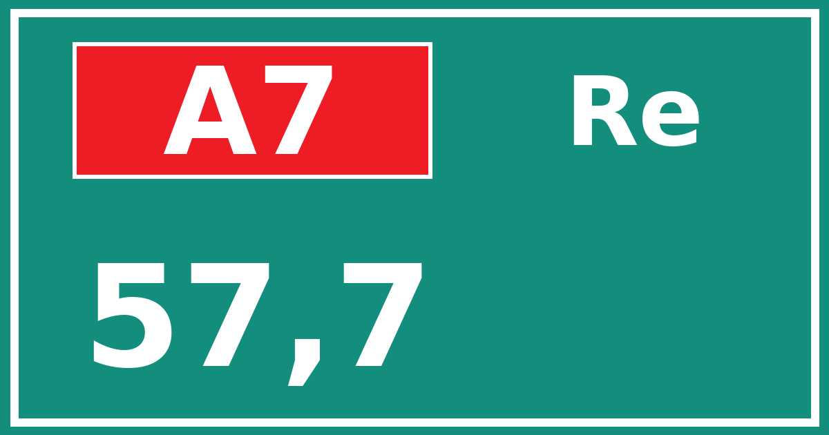 Hectometerbord A7 57,7 zijde Re