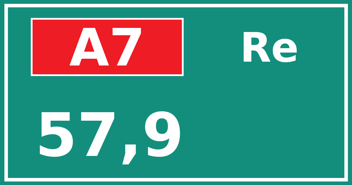 Hectometerbord A7 57,9 zijde Re