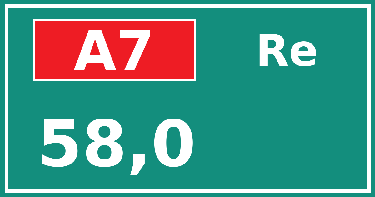 Hectometerbord A7 58,0 zijde Re