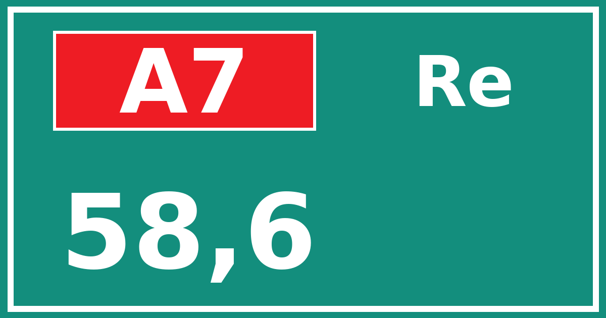 Hectometerbord A7 58,6 zijde Re