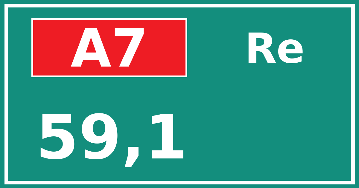 Hectometerbord A7 59,1 zijde Re