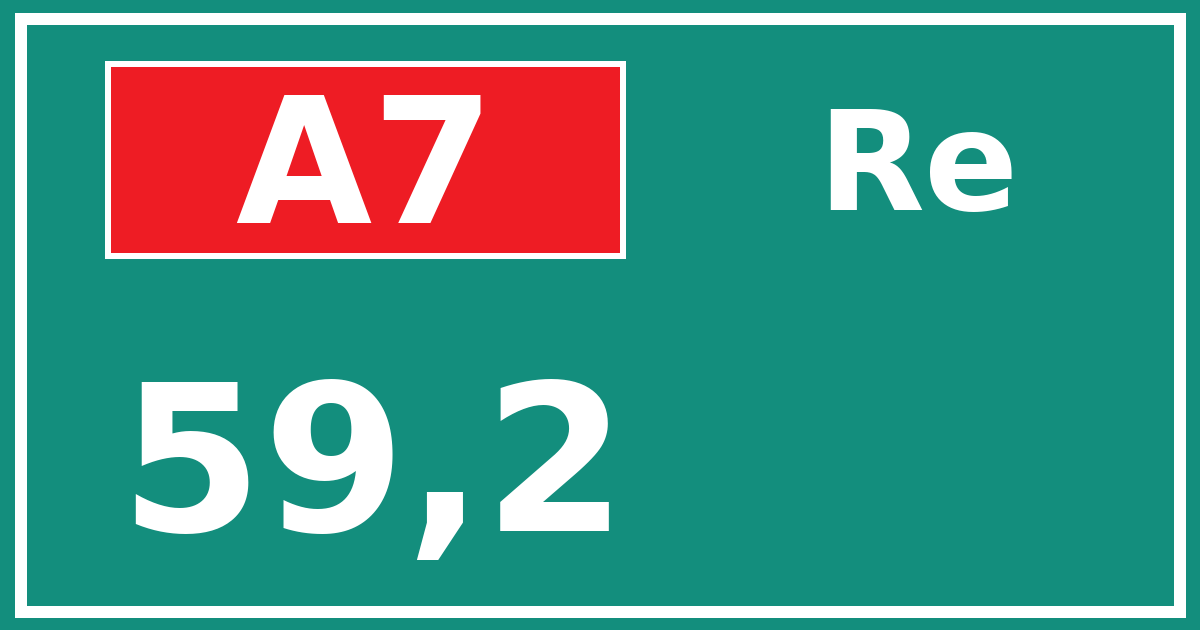 Hectometerbord A7 59,2 zijde Re