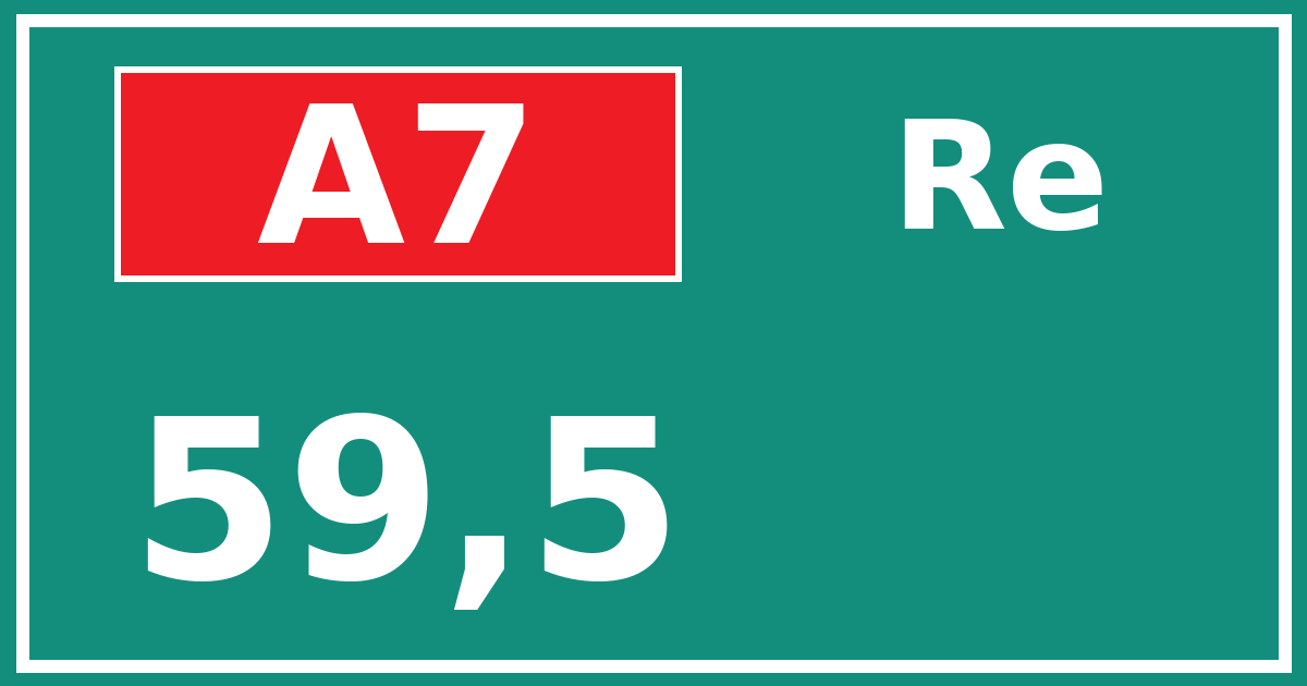 Hectometerbord A7 59,5 zijde Re