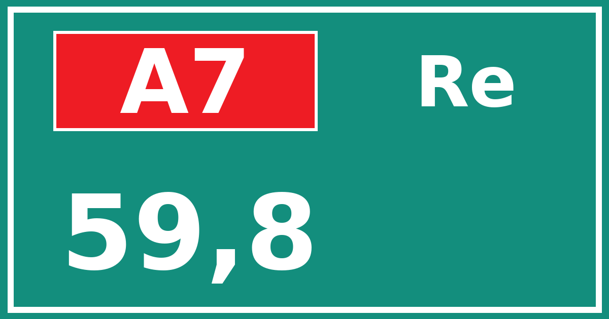 Hectometerbord A7 59,8 zijde Re