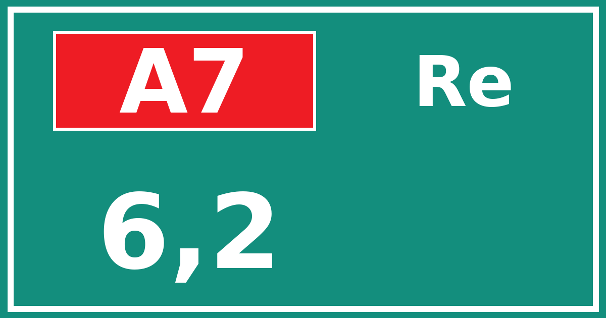 Hectometerbord A7 6,2 zijde Re