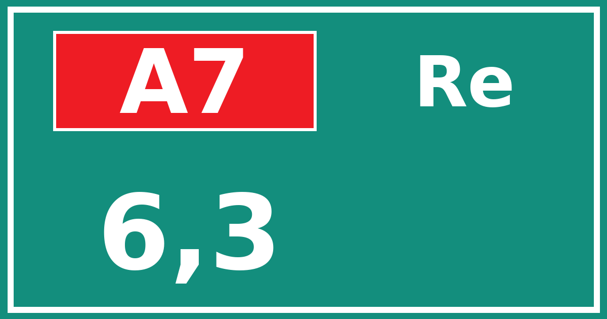 Hectometerbord A7 6,3 zijde Re