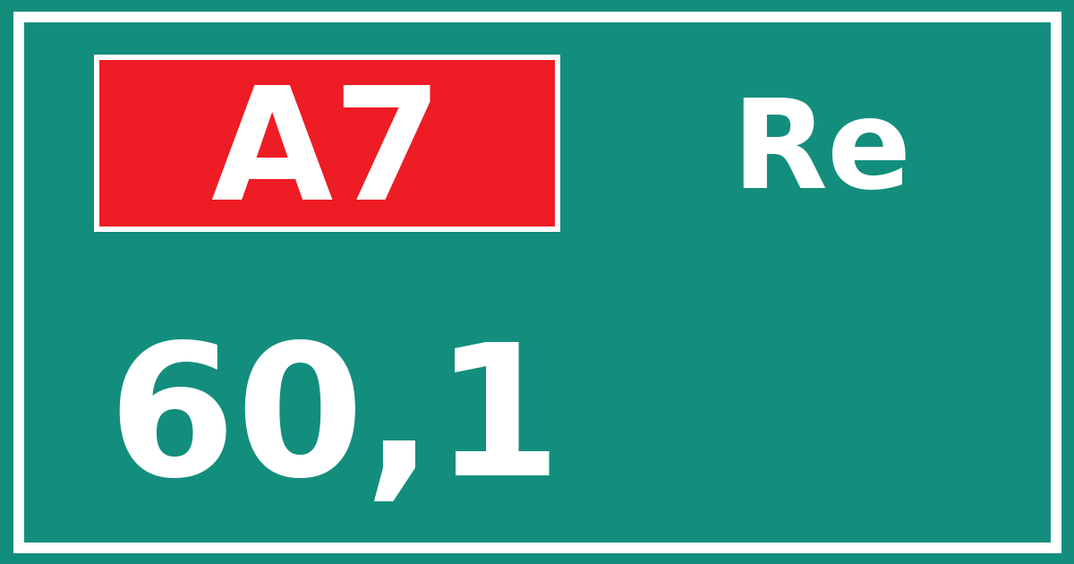 Hectometerbord A7 60,1 zijde Re
