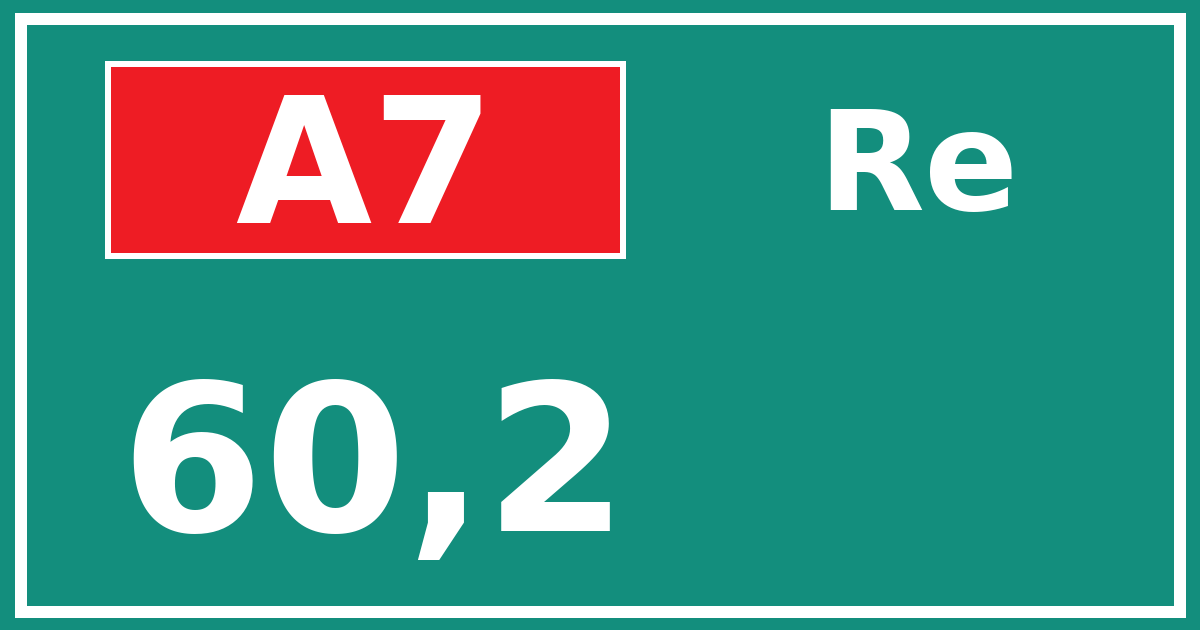 Hectometerbord A7 60,2 zijde Re