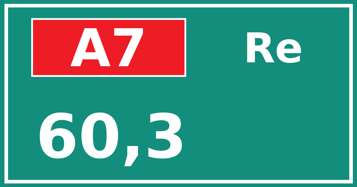Hectometerbord A7 60,3 zijde Re