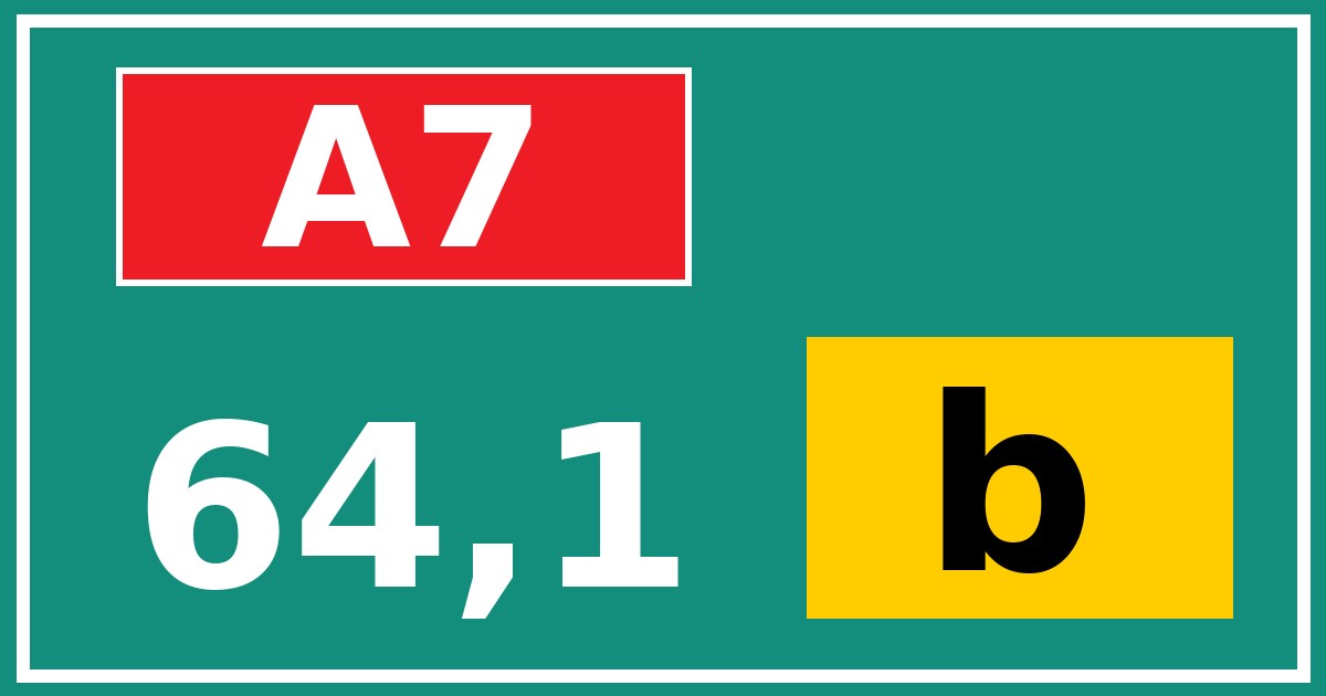 Hectometerbord A7 64,1 letter b