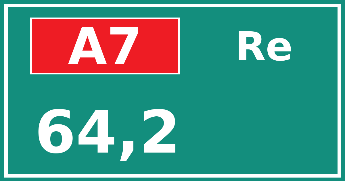 Hectometerbord A7 64,2 zijde Re