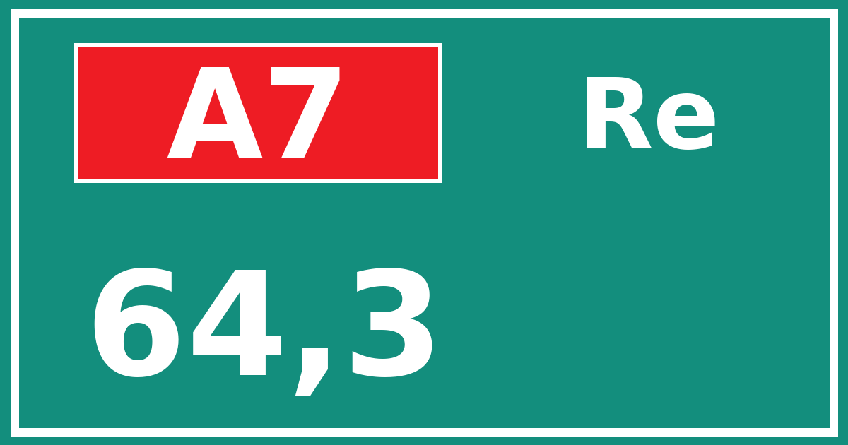 Hectometerbord A7 64,3 zijde Re