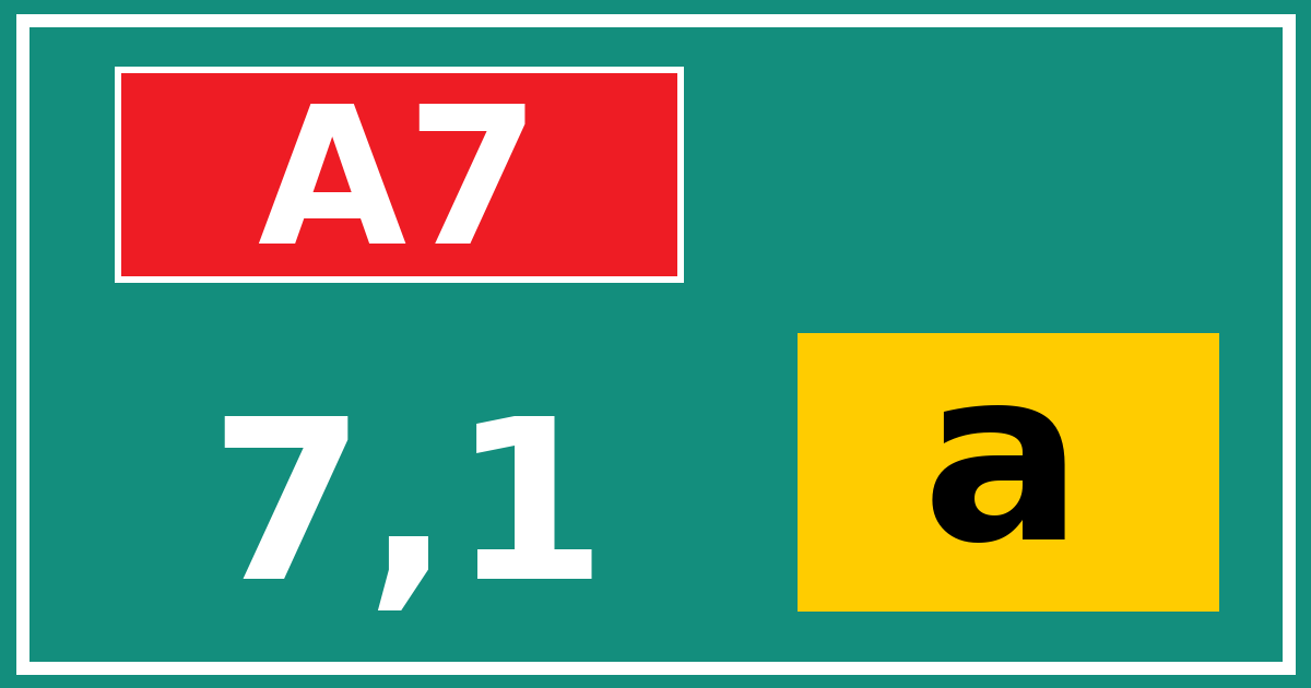 Hectometerbord A7 7,1 letter a