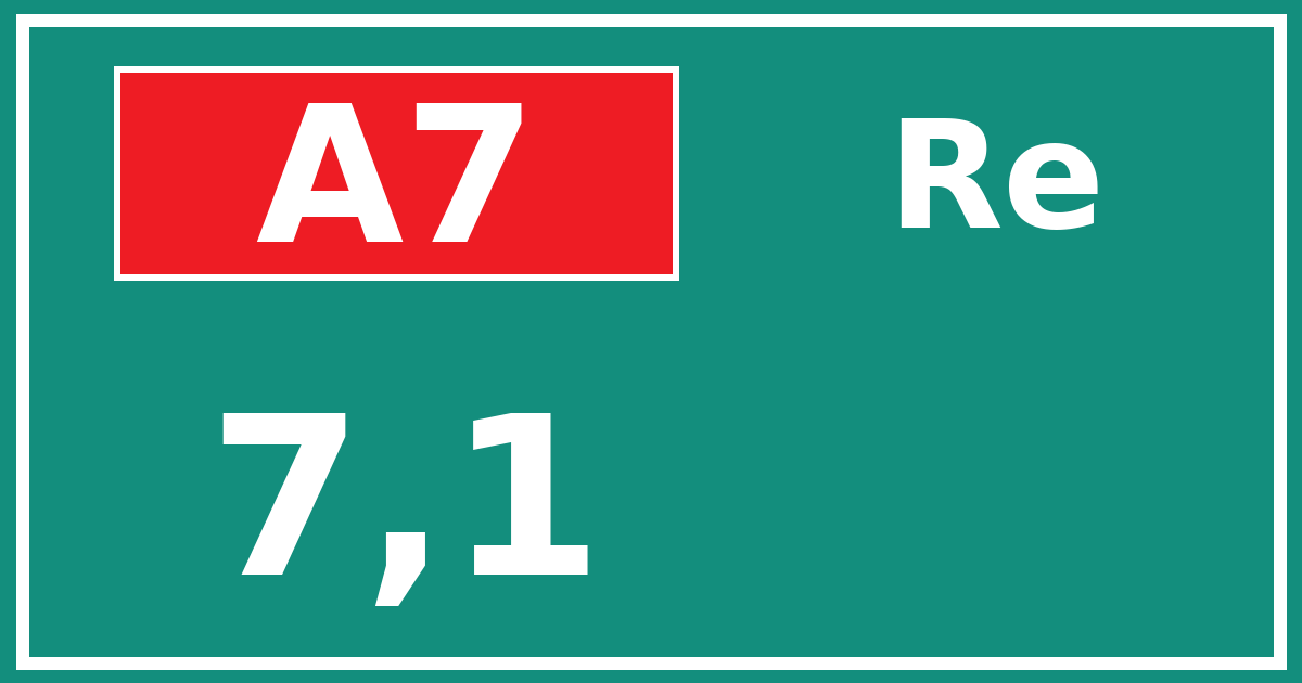 Hectometerbord A7 7,1 zijde Re