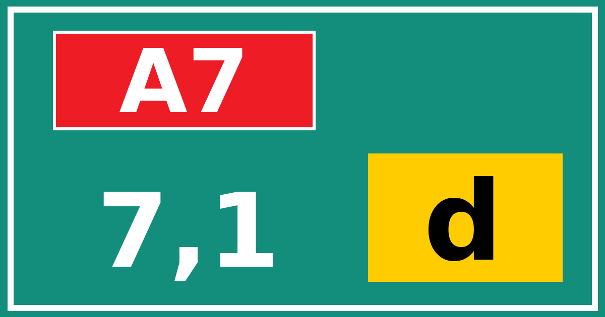 Hectometerbord A7 7,1 letter d
