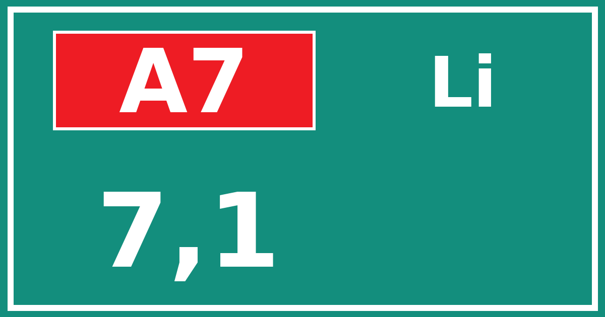 Hectometerbord A7 7,1 zijde Li