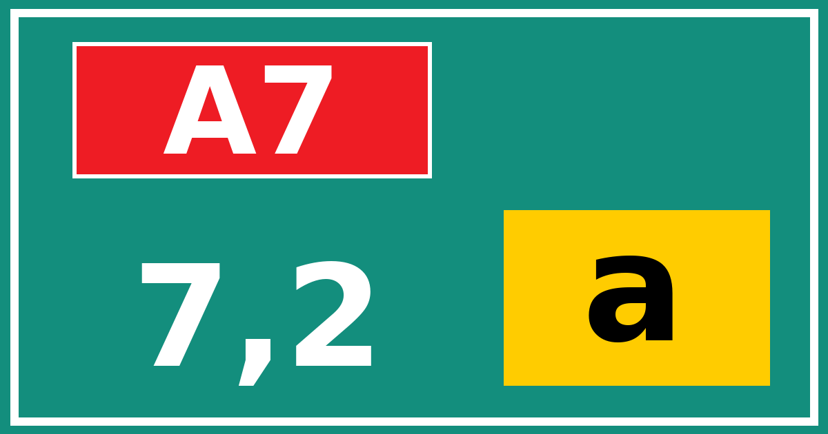 Hectometerbord A7 7,2 letter a