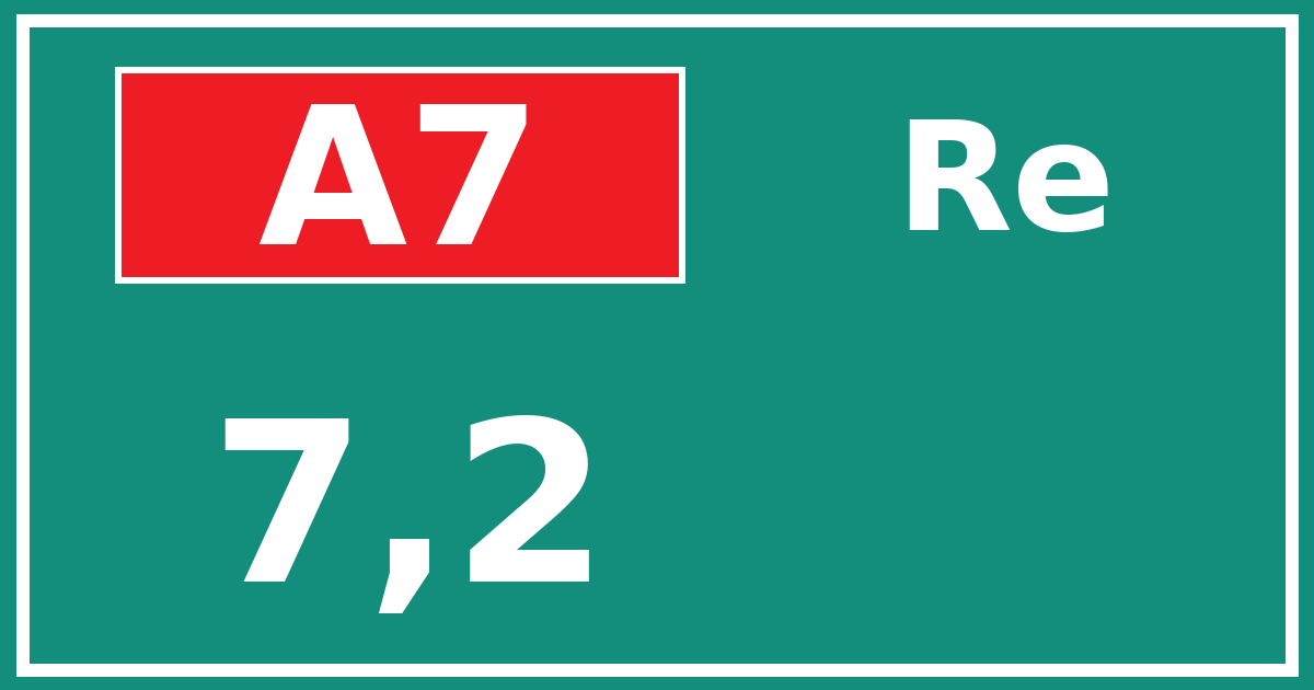 Hectometerbord A7 7,2 zijde Re