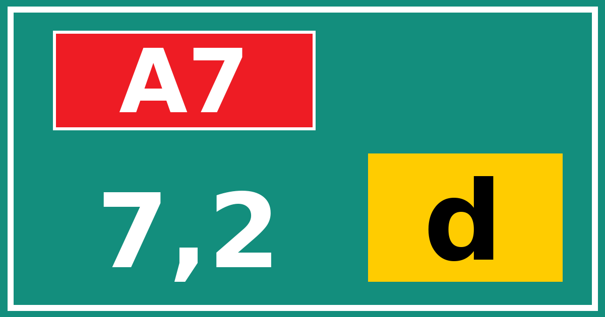 Hectometerbord A7 7,2 letter d
