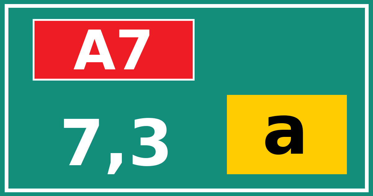 Hectometerbord A7 7,3 letter a