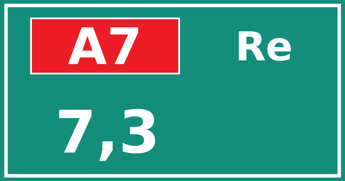 Hectometerbord A7 7,3 zijde Re