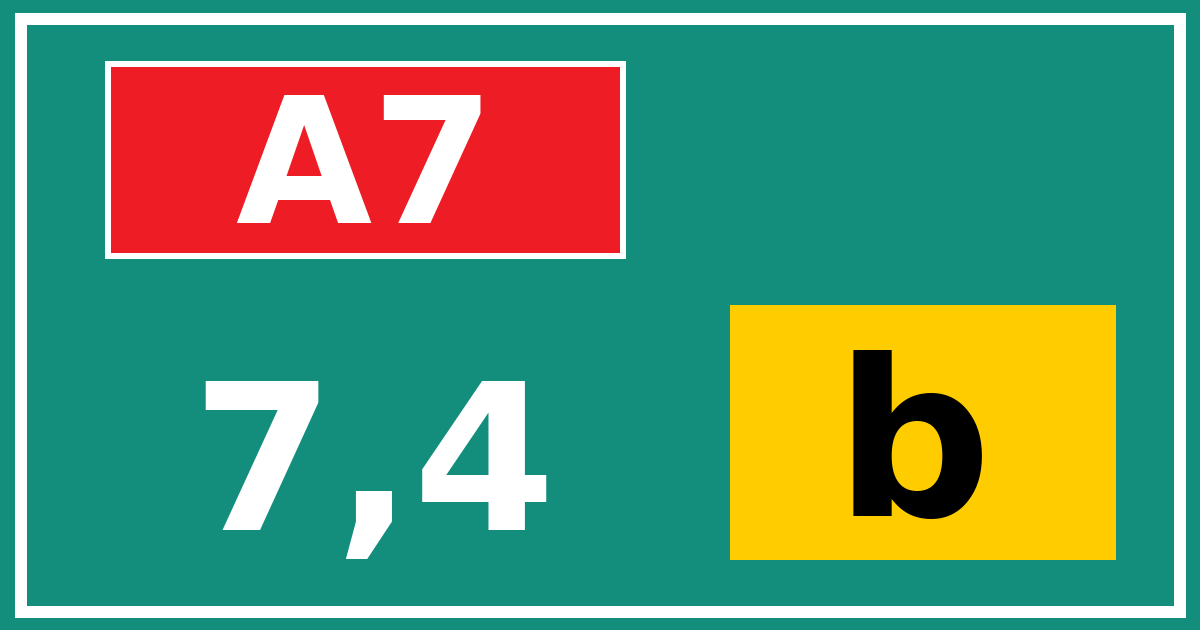 Hectometerbord A7 7,4 letter b