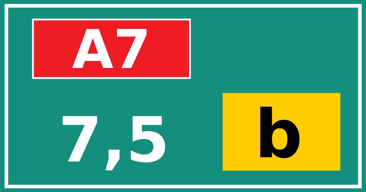 Hectometerbord A7 7,5 letter b