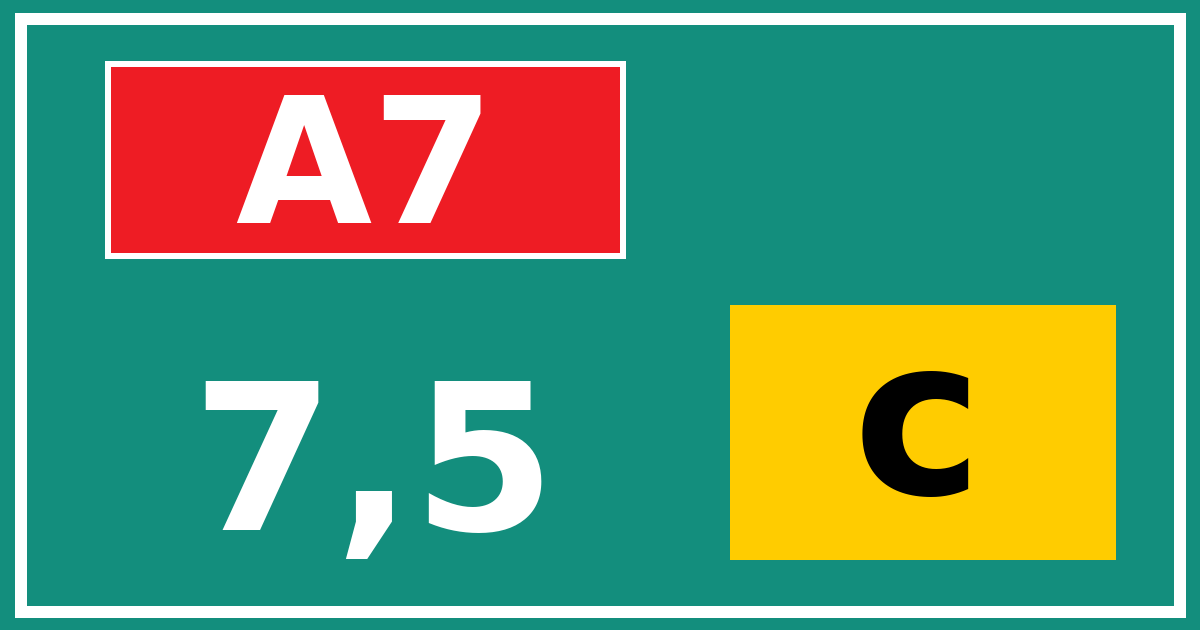 Hectometerbord A7 7,5 letter c