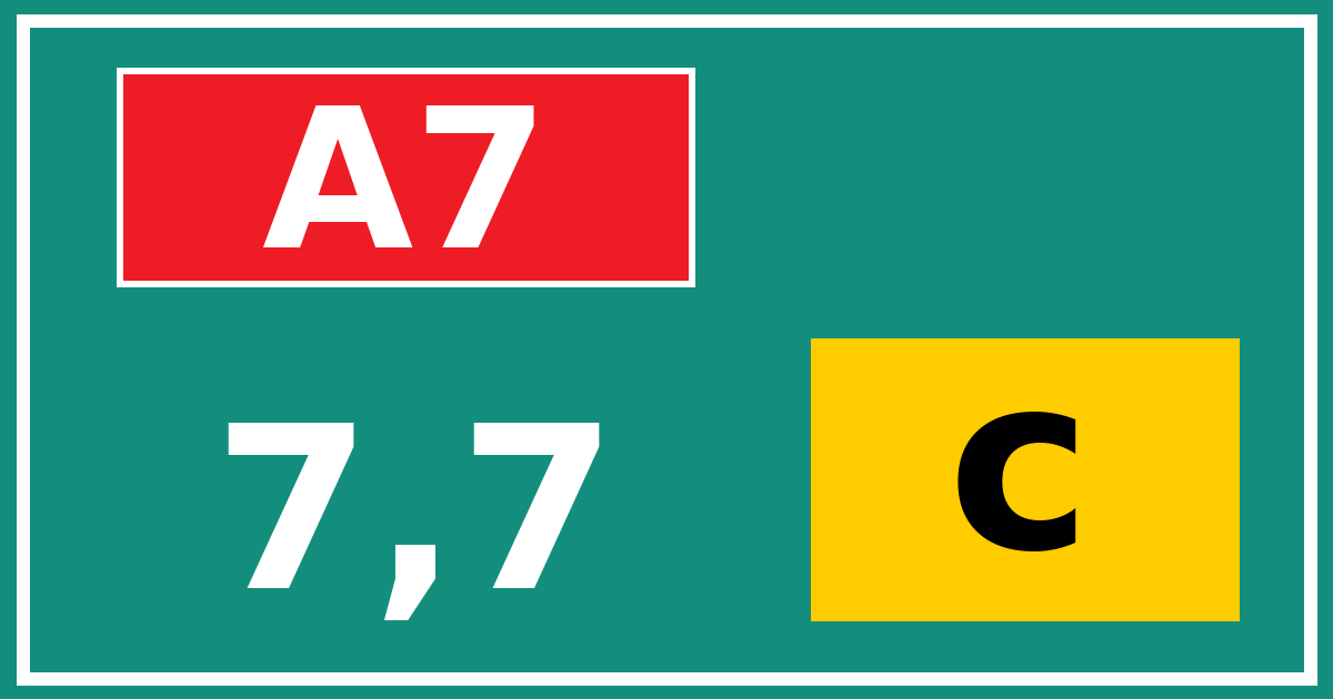 Hectometerbord A7 7,7 letter c