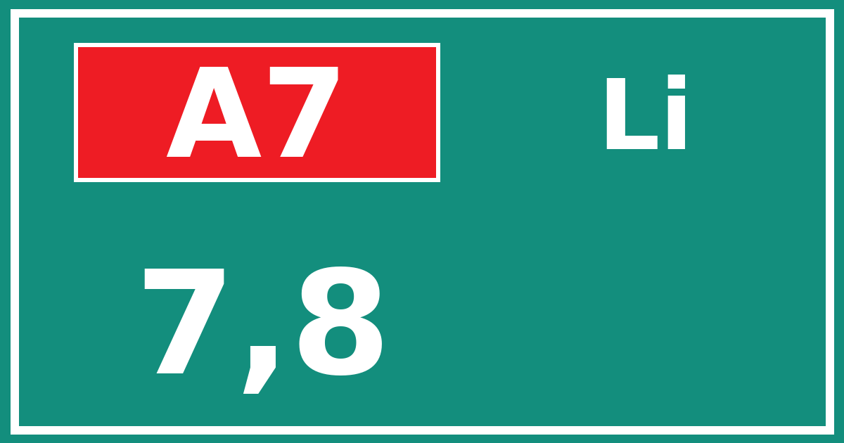 Hectometerbord A7 7,8 zijde Li