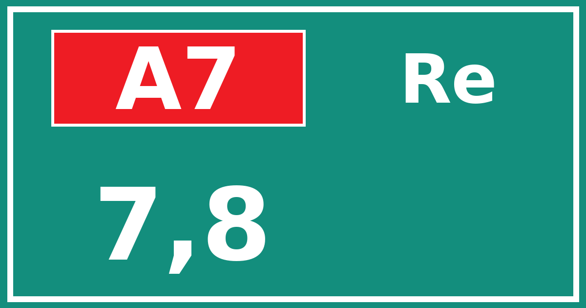 Hectometerbord A7 7,8 zijde Re