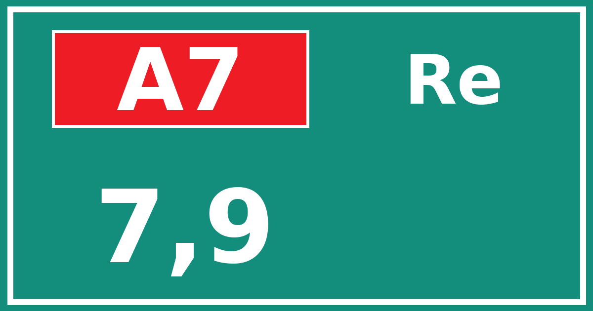 Hectometerbord A7 7,9 zijde Re